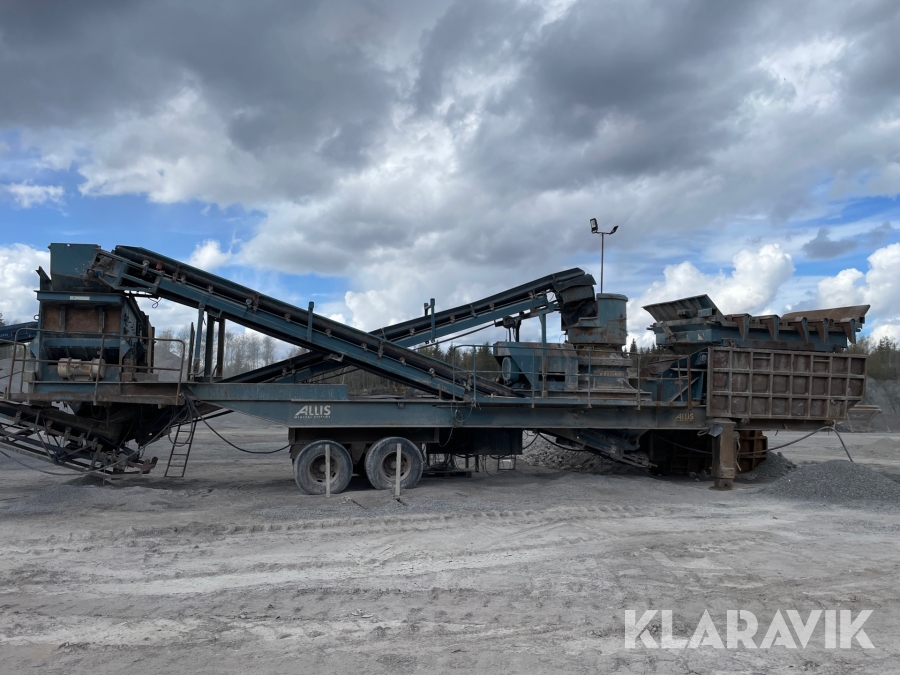 Mobilt krossverk Allis Mineral System med sikt och transportörer