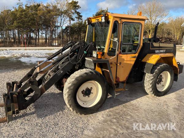 Hjullastare Lundberg Hymas Valmet 343 med skopa & gafflar