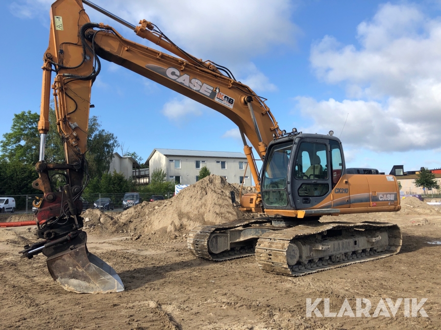 Grävmaskin Case CX 210B med tiltrotator och skopor
