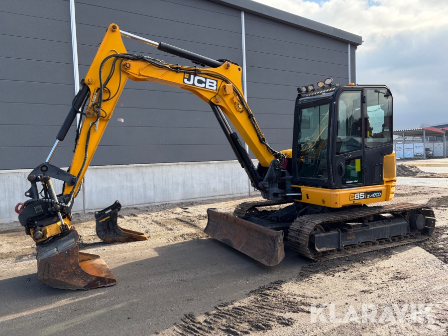 Grävmaskin JCB 85 Z-1 Eco ZeroTail med tiltrotator och 2 st skopor