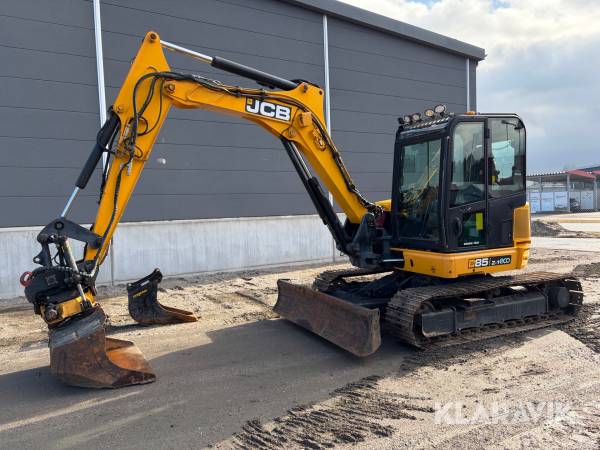 Grävmaskin JCB 85 Z-1 Eco ZeroTail med tiltrotator och 2 st skopor