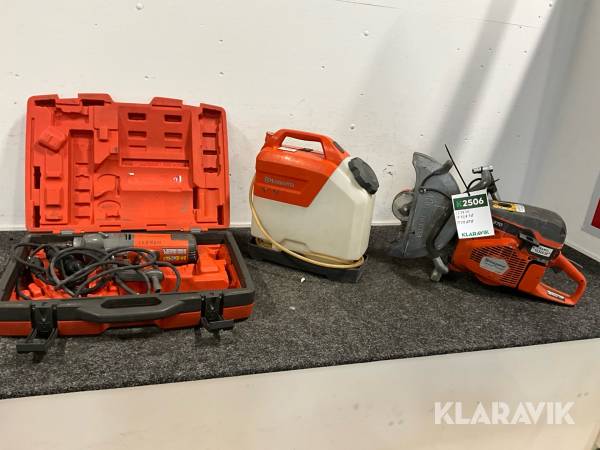 Kärnborrmaskin, kapmaskin och vattentank Husqvarna DM 230 / K970 / WT 15