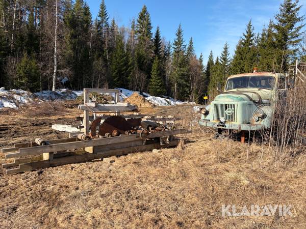 Cirkelsågverk dieseldrivet med Lastbilsmotor