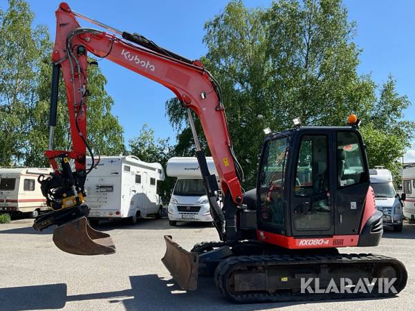 Grävmaskin Kubota KX080-4 med Engcon rotator