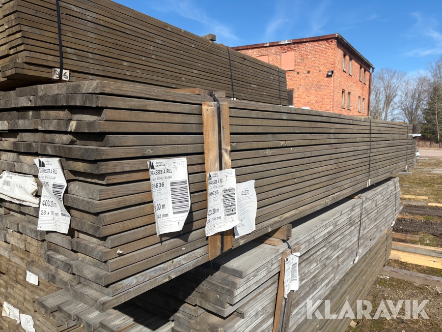 Royal Linolatrall Furu Grå 28x145mm Rillad på ovansidan ca 580m 4,5m/4,8m