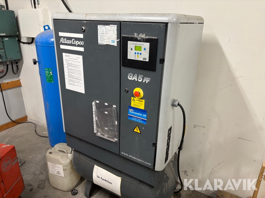 Kompressor Atlas Copco GA 5 FF med tank