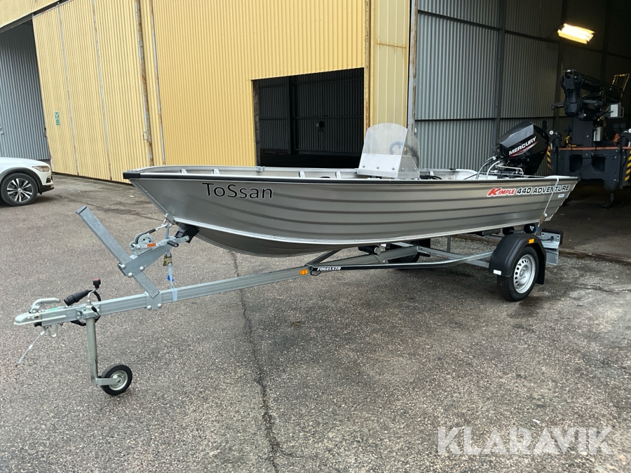 Båt med trailer Kimple 440 adventure 20hk mercury