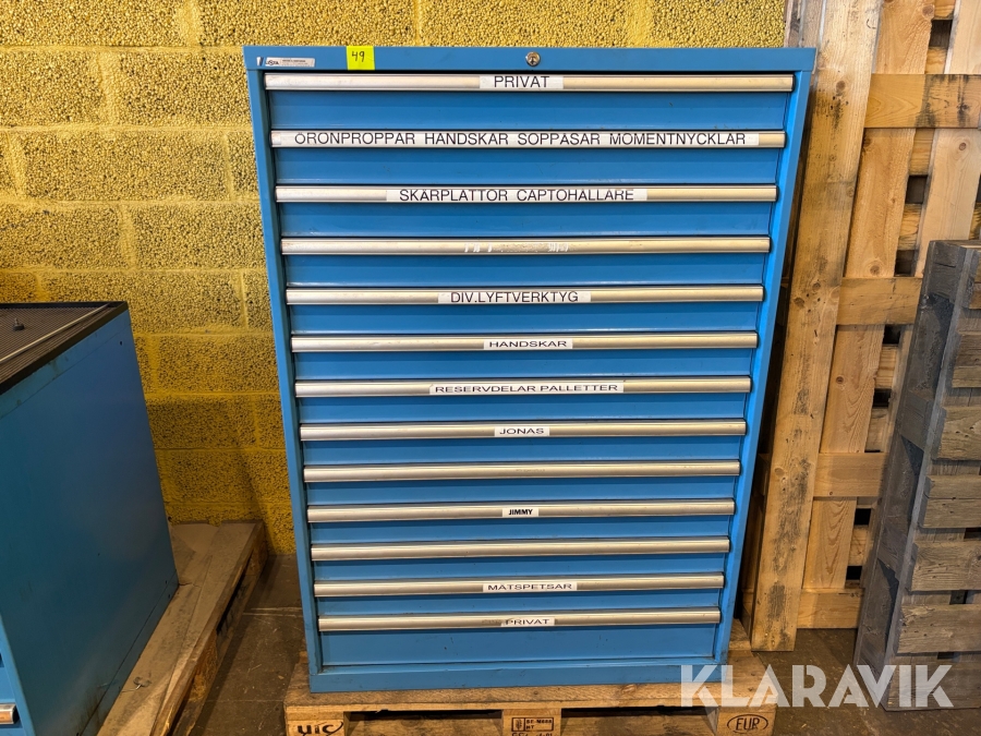 Skåp med verktyg Lista