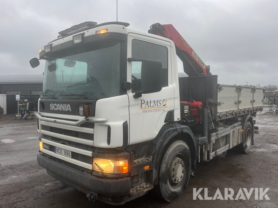 Tipp och Kranbil Scania P94GB4X2NZ Palfinger PK16502
