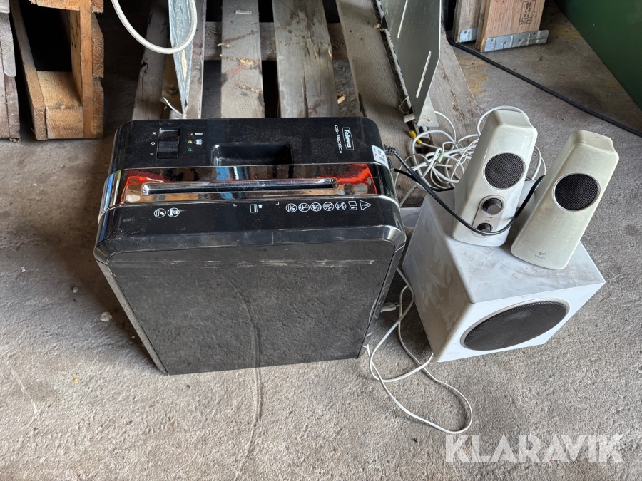 Dokumentförstörare och surround system Fellowes / Logitech Ds-1200Cs