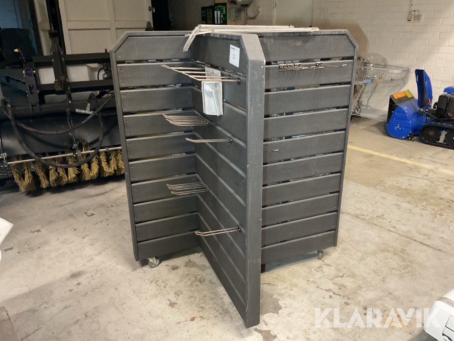 Butiksinredning hylla på hjul