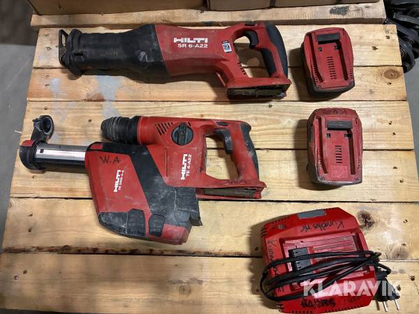 Handverktyg Hilti tigersåg, slagborr och batterier