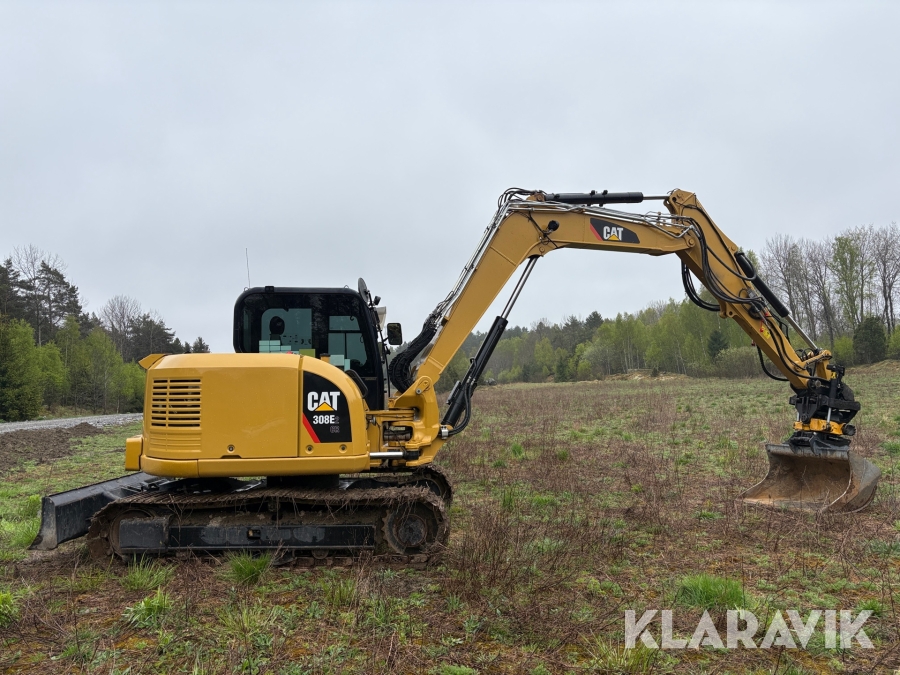 Grävmaskin CAT 308E2 CR med flera redskap