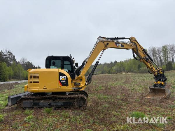 Grävmaskin CAT 308E2 CR med flera redskap