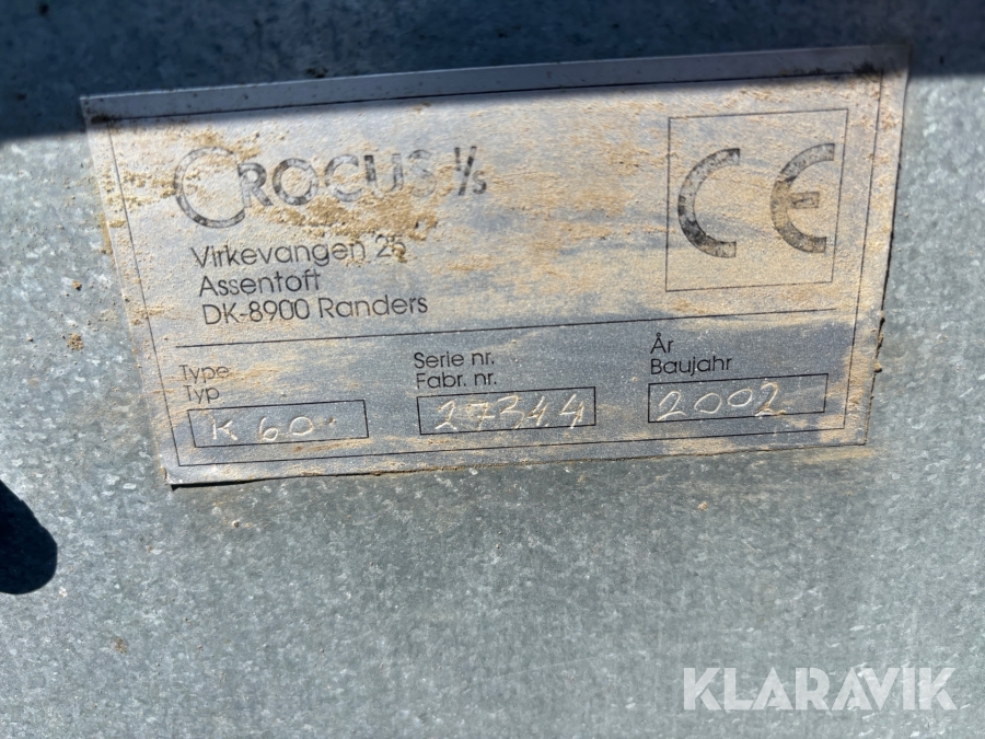Spannmålstransportör Crocus K60, Ystad, Klaravik auktioner