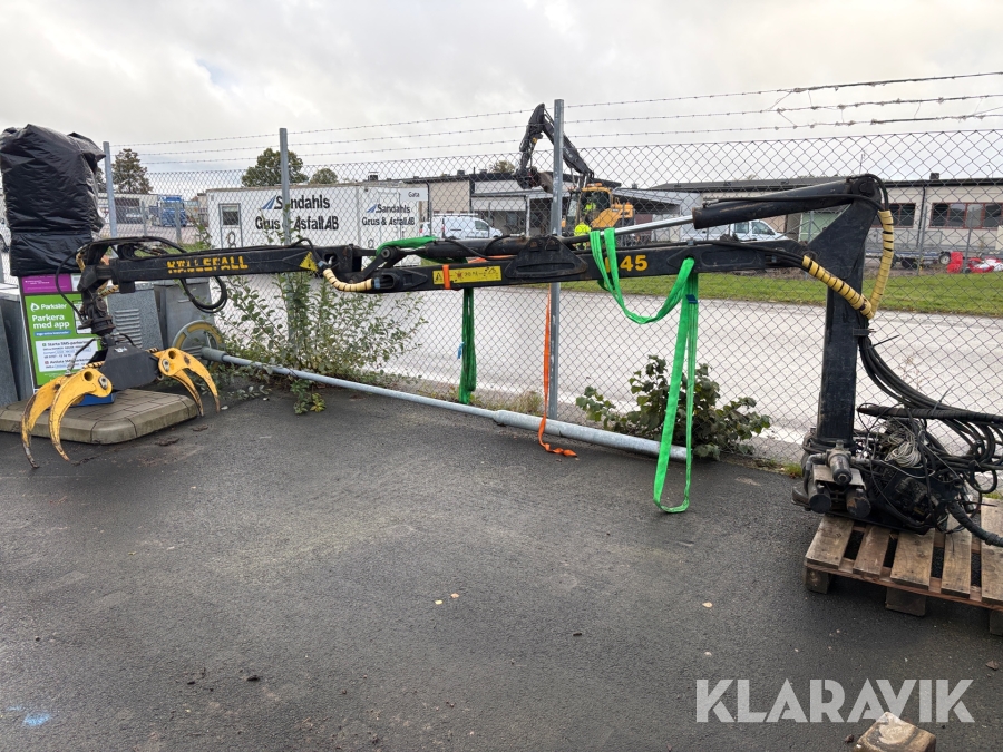 Skogskran Källefall K45 med grip, klo & stödben/fästplatta