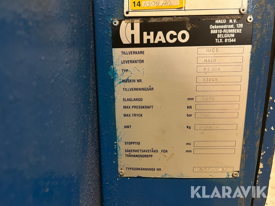 Gradsax Haco TS 306, Tingsryd, Klaravik