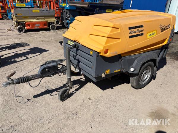 Elverk Atlas Copco QAX20DD 20kva på släp