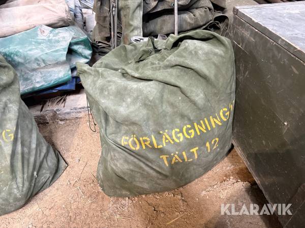 Militärtält Försvaret Tält 12 med kamin