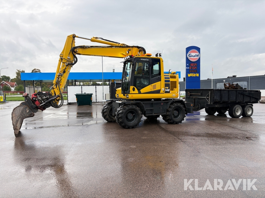 Hjulgrävare Komatsu PW148-11 GPS Vagn 8 redskap
