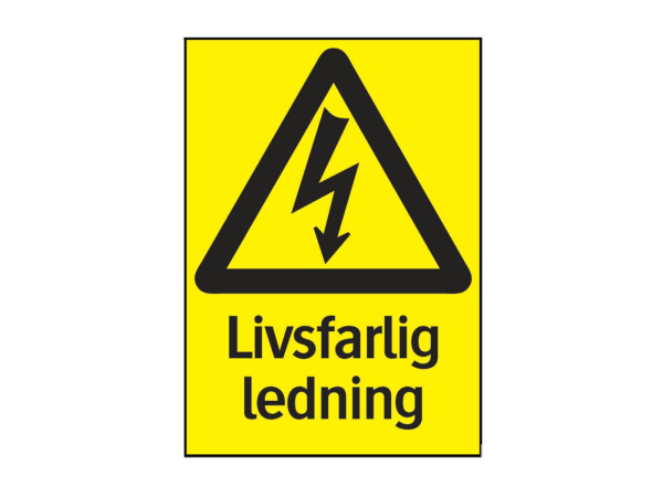 Varningsskyltar Systemtext Livsfarlig ledning, 105 × 148 mm, 21 st