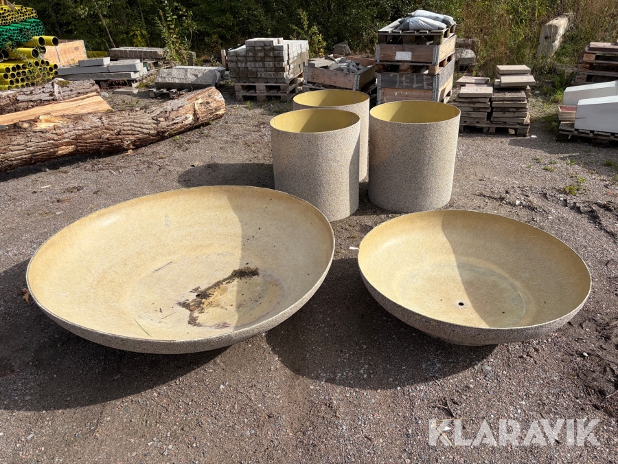 Planteringsfat i glasfiber 5 st delar
