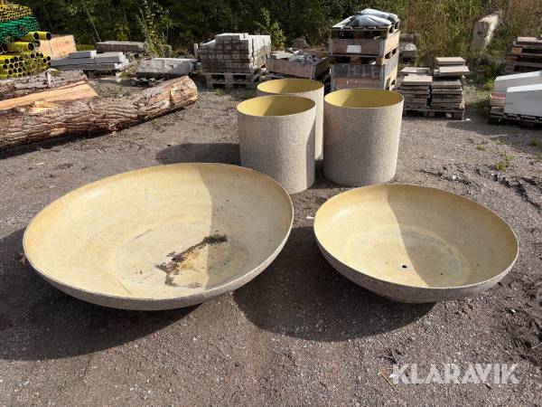 Planteringsfat i glasfiber 5 st delar
