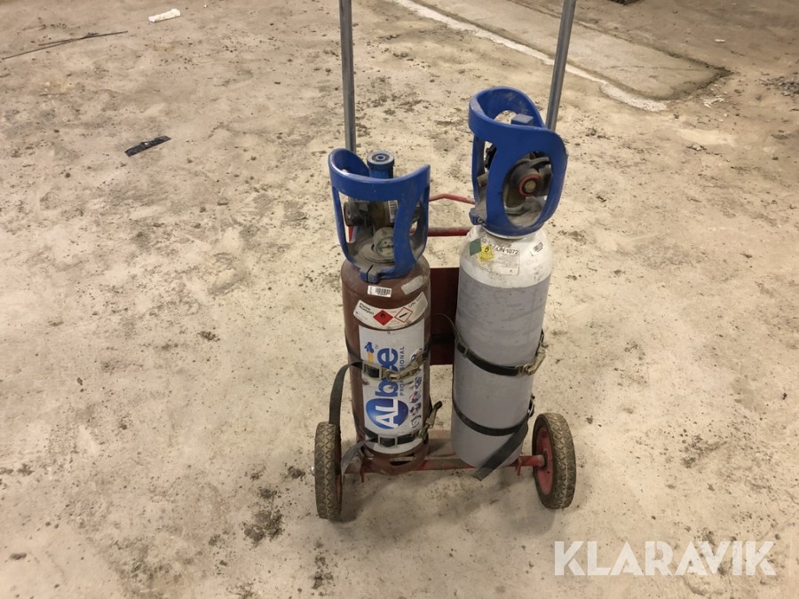 Gastuber Air Liquide acetylen och oxygen friköpta