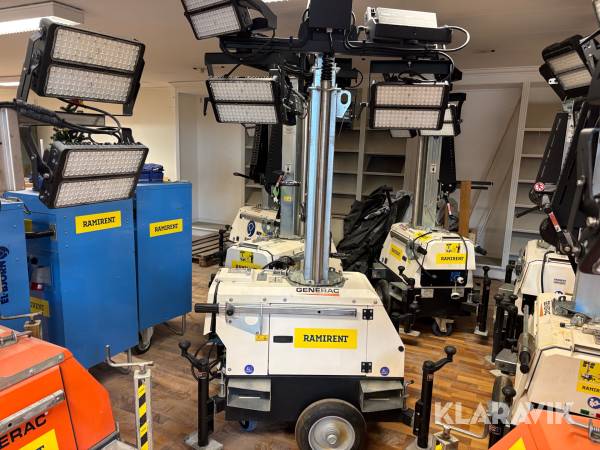 Belysningsmast Generac Roterbar 7m 4x400W