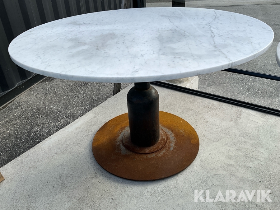 Marmorbord 1200mm med smidesfot