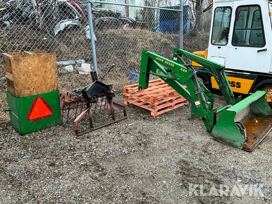 Redskap till redskapsbärare John Deere (lastare gårdsharv motvikt)