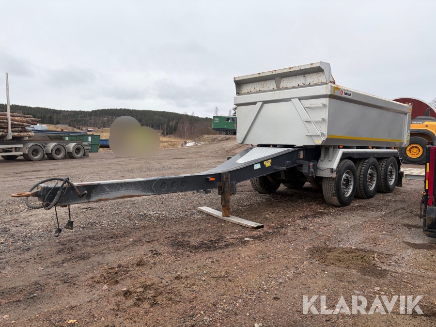 Tippsläp Istrail TN144 dragstång anpassad för Tridembil