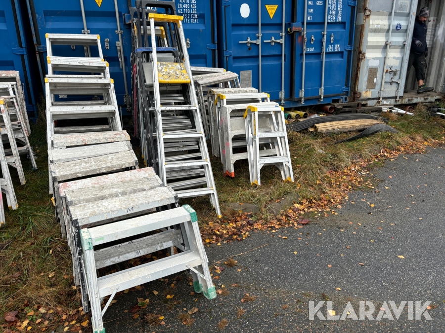 Stegar och arbetsbockar blandade fabrikat