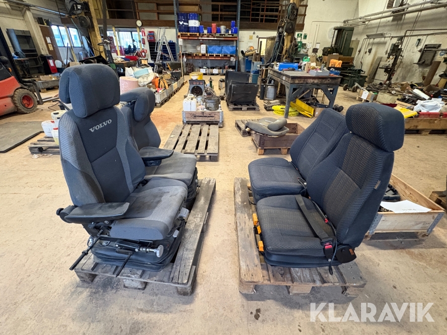 Parti med förarstolar ISRI, VOLVO till entreprenadmaskiner
