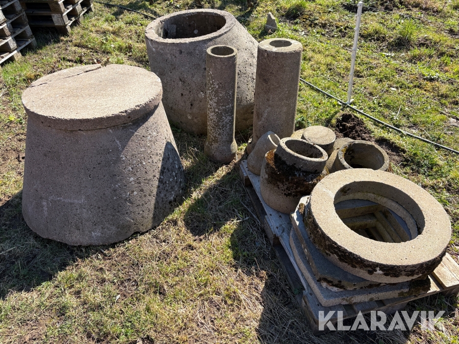 Betongrör, brunnar m.m. 12st delar