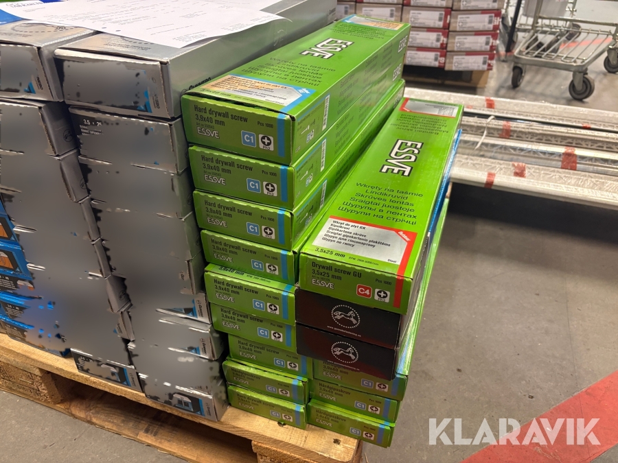 Parti bandade Hårdgipsskruvar, Gipsskruvar och Spånskiveskruvar