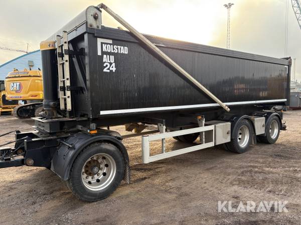 Tippsläp aluminium Kolstad ALU 24 elstyrd kapelltäckning
