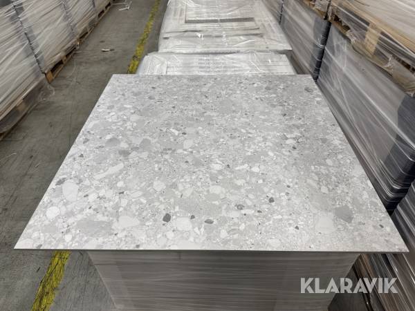 Granitkeramikplattor Terrazzo Silver 90×90 102kvm