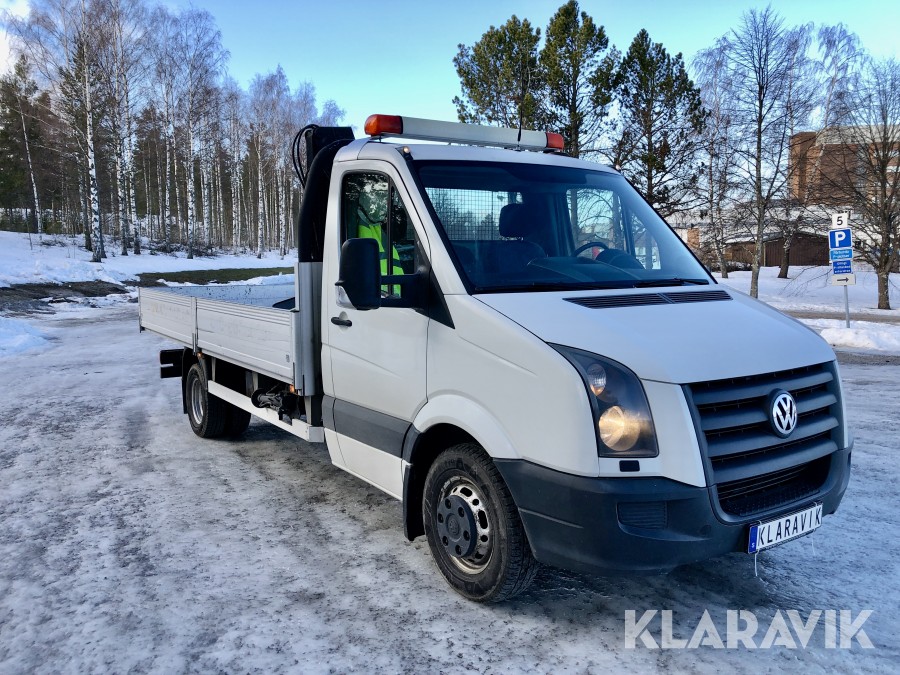 Flakbil med kran VW Crafter TDI