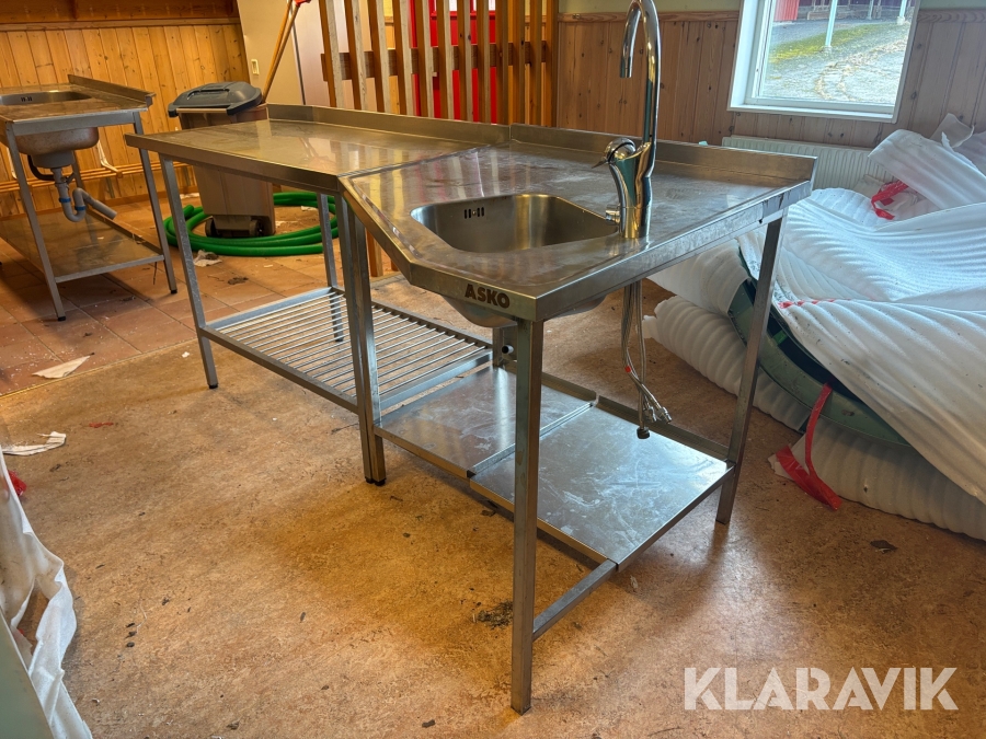 Rostfritt tvättställ Asko 2 delar