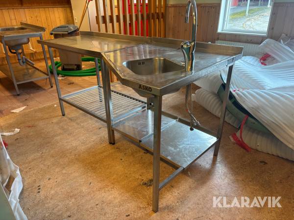 Rostfritt tvättställ Asko 2 delar