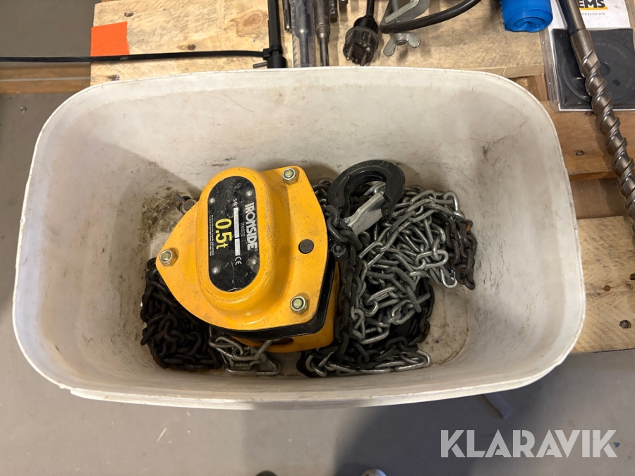 Snabblyftblock Ironside 100372 0.5T med kedja