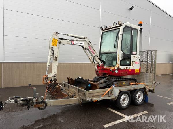 Grävmaskin Take-Job TB014 med släp och redskap