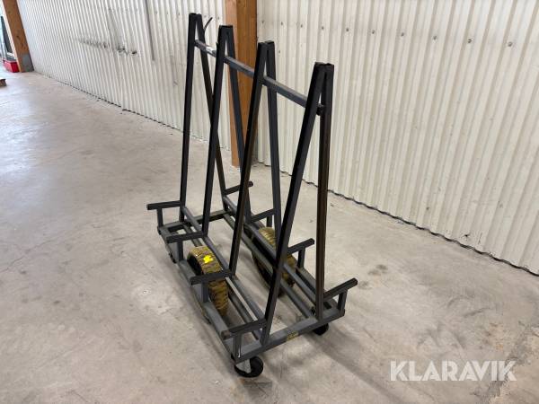 Glas/Skivställ på hjul