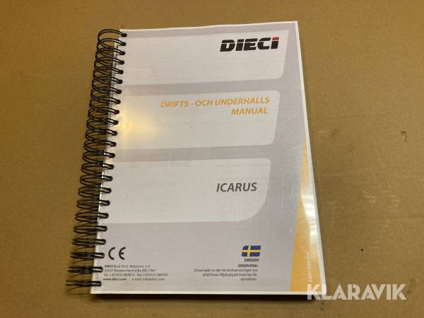 Drift och underhålls manual Dieci ICARUS på svenska