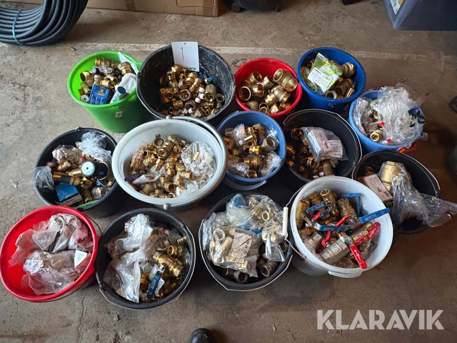 Diverse klämringskopplingar mässing Vatette