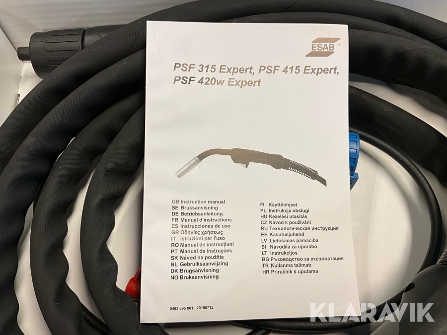 Slangpaket ESAB PSF 420W Expert, Umeå, Klaravik auktioner