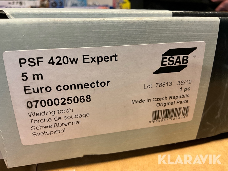 Slangpaket ESAB PSF 420W Expert, Umeå, Klaravik auktioner