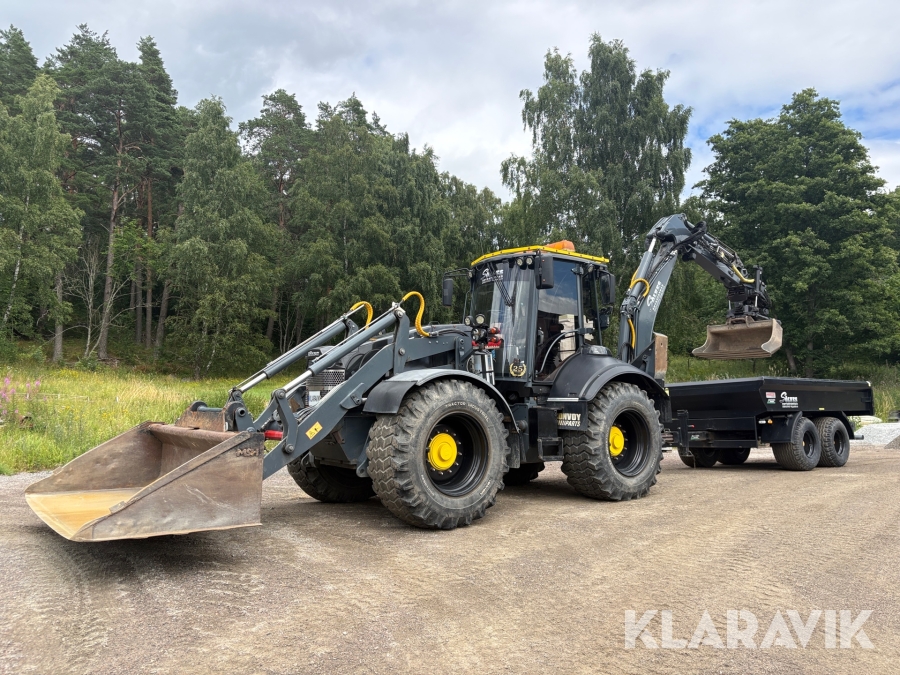 Grävlastare Lännen 8600 K med kärra & redskap