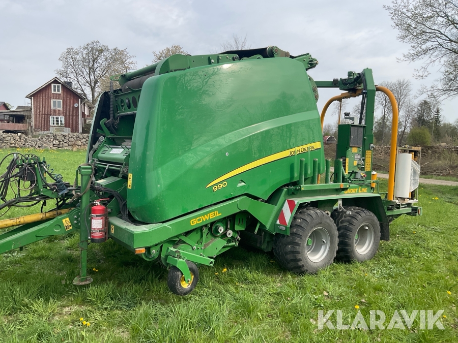 Rundbalspress John Deere 990N Goweil inplastare